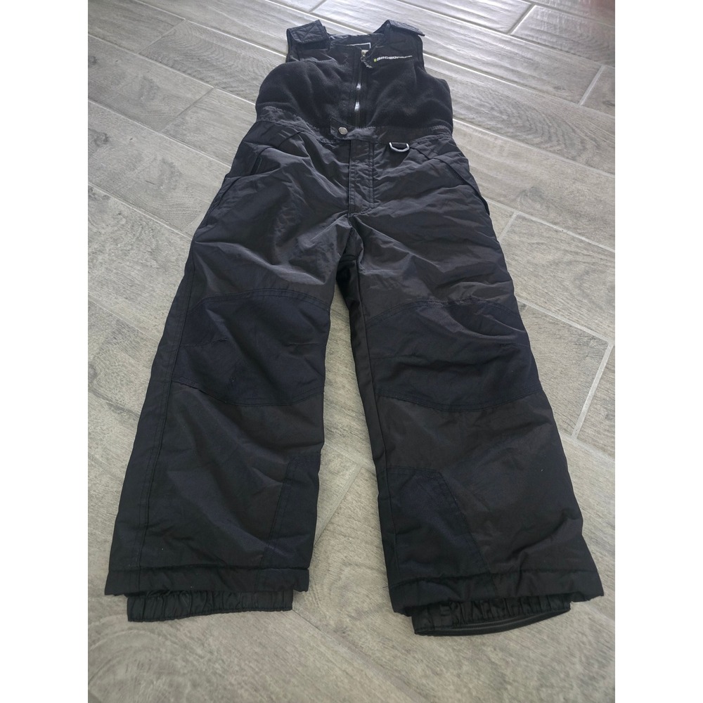 32 Degrees Weatherproof Kids Black Snow Bib Insulated Overalls Size 6 Fleece